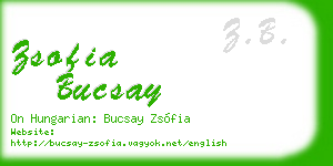 zsofia bucsay business card