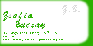 zsofia bucsay business card